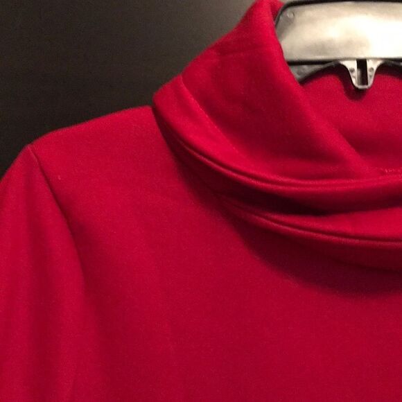 Red Cowl Neck Sweatshirt Tunic - Size Medium - Picture 5 of 8